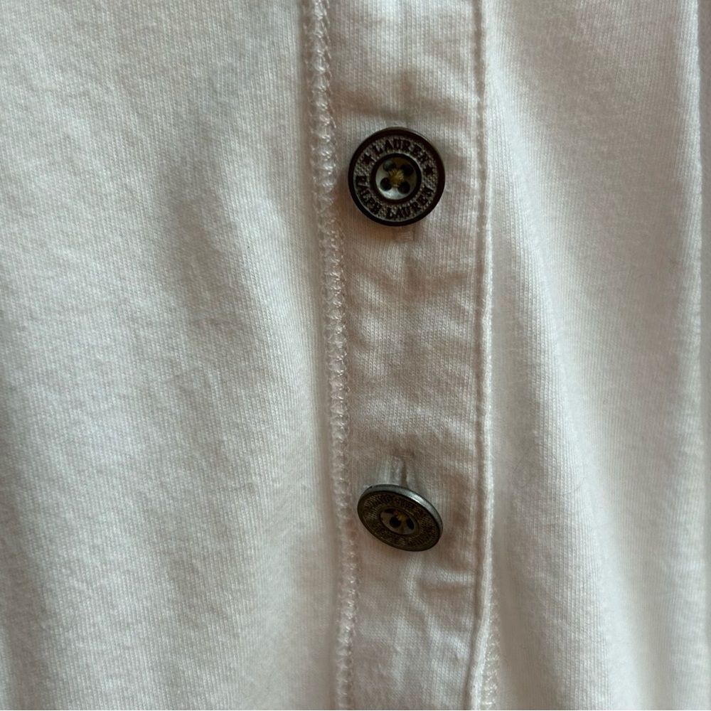 Lauren Ralph Lauren White Cotton Button-up Hoodie M - Picture 4 of 8
